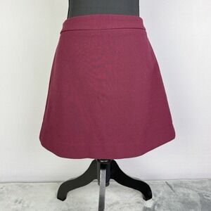 Express Casual Burgundy A-Line Skirt with‎ Elastic Waist Size 2